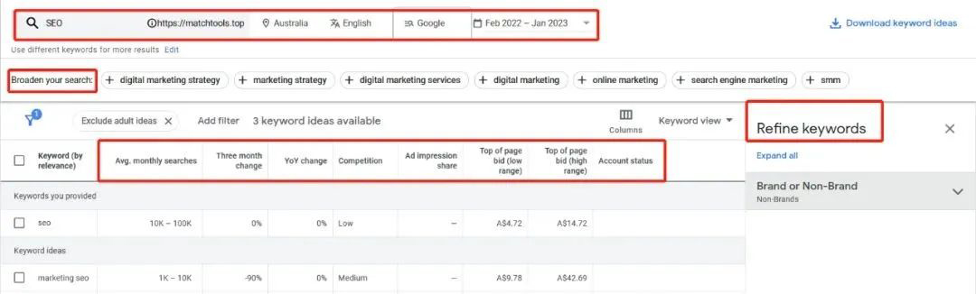 Google Keyword Planner 谷歌關鍵字規劃師使用教程